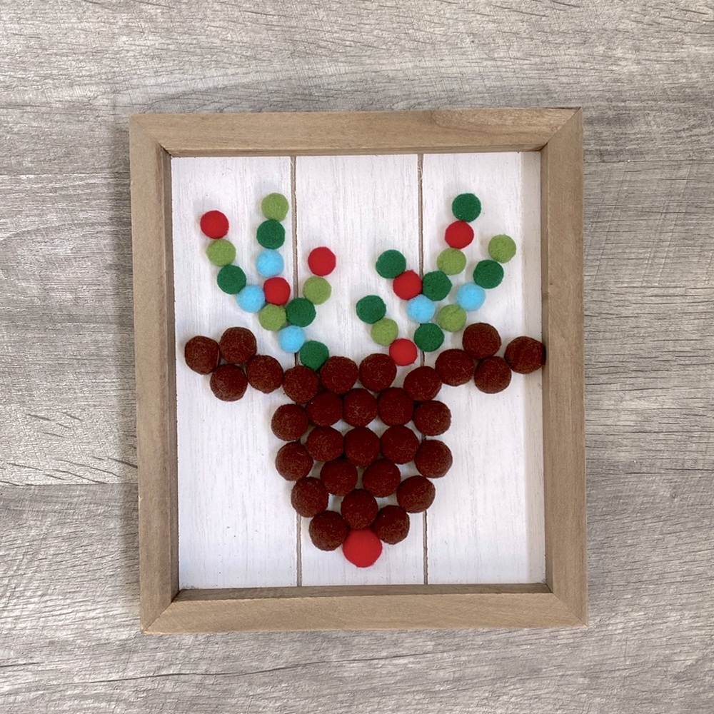 Puff ball reindeer decor❤️